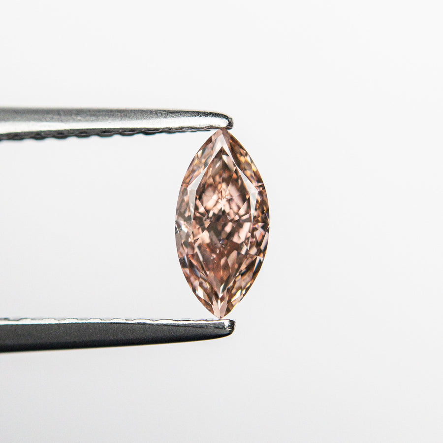 The 0.35ct 6.93x3.37x2.17mm SI1 Fancy Intense Orangy Pink Marquise Brilliant 🇦🇺 24149-01 by East London jeweller Rachel Boston | Discover our collections of unique and timeless engagement rings, wedding rings, and modern fine jewellery. - Rachel Boston Jewellery