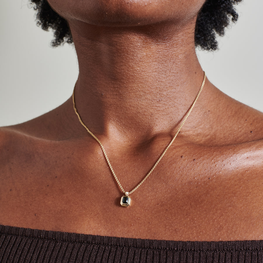 The X - O'Keeffe Necklace - 0.94ct Green by East London jeweller Rachel Boston | Discover our collections of unique and timeless engagement rings, wedding rings, and modern fine jewellery. - Rachel Boston Jewellery