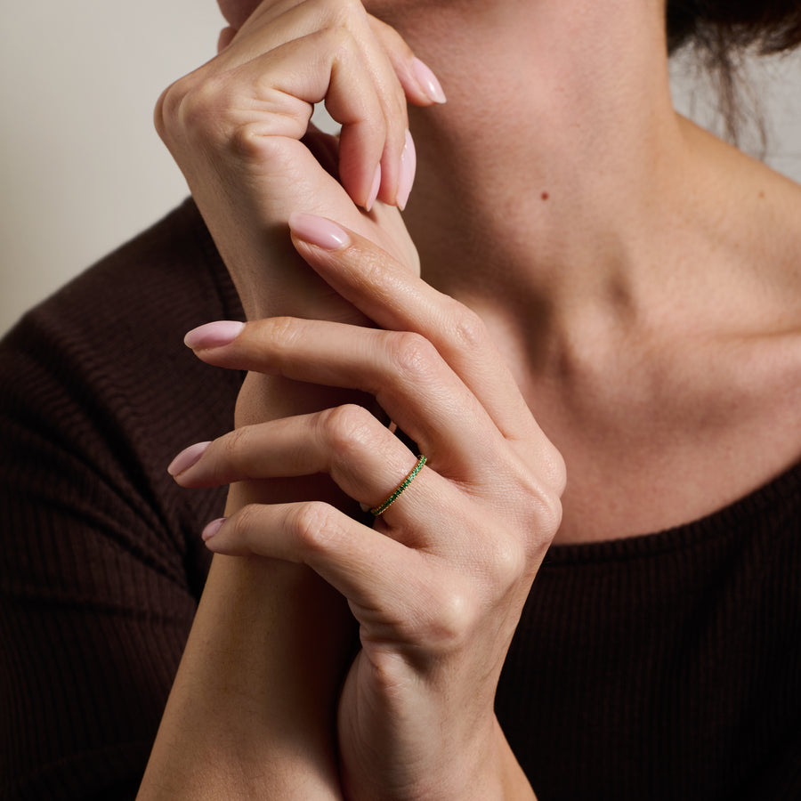 The Emerald Circulum Band - 1.5mm by East London jeweller Rachel Boston | Discover our collections of unique and timeless engagement rings, wedding rings, and modern fine jewellery. - Rachel Boston Jewellery