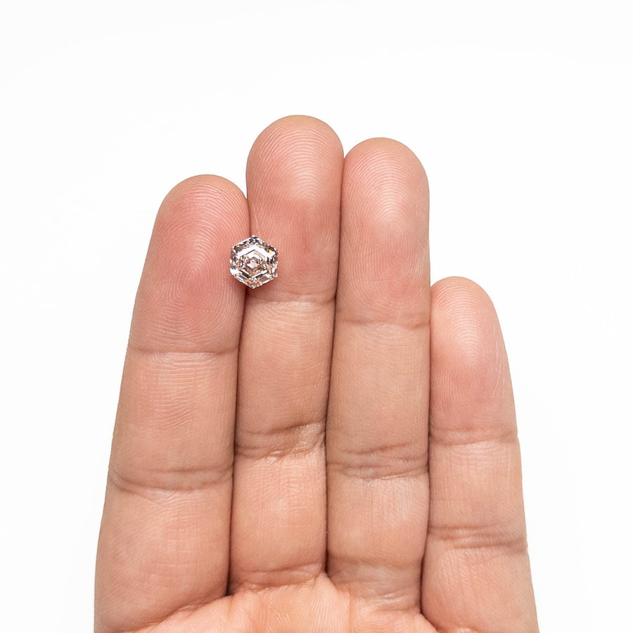 The 2.07ct 8.18x7.02x4.88mm VVS2 O-P Hexagon Step Cut 🇨🇦 24993-01 by East London jeweller Rachel Boston | Discover our collections of unique and timeless engagement rings, wedding rings, and modern fine jewellery. - Rachel Boston Jewellery
