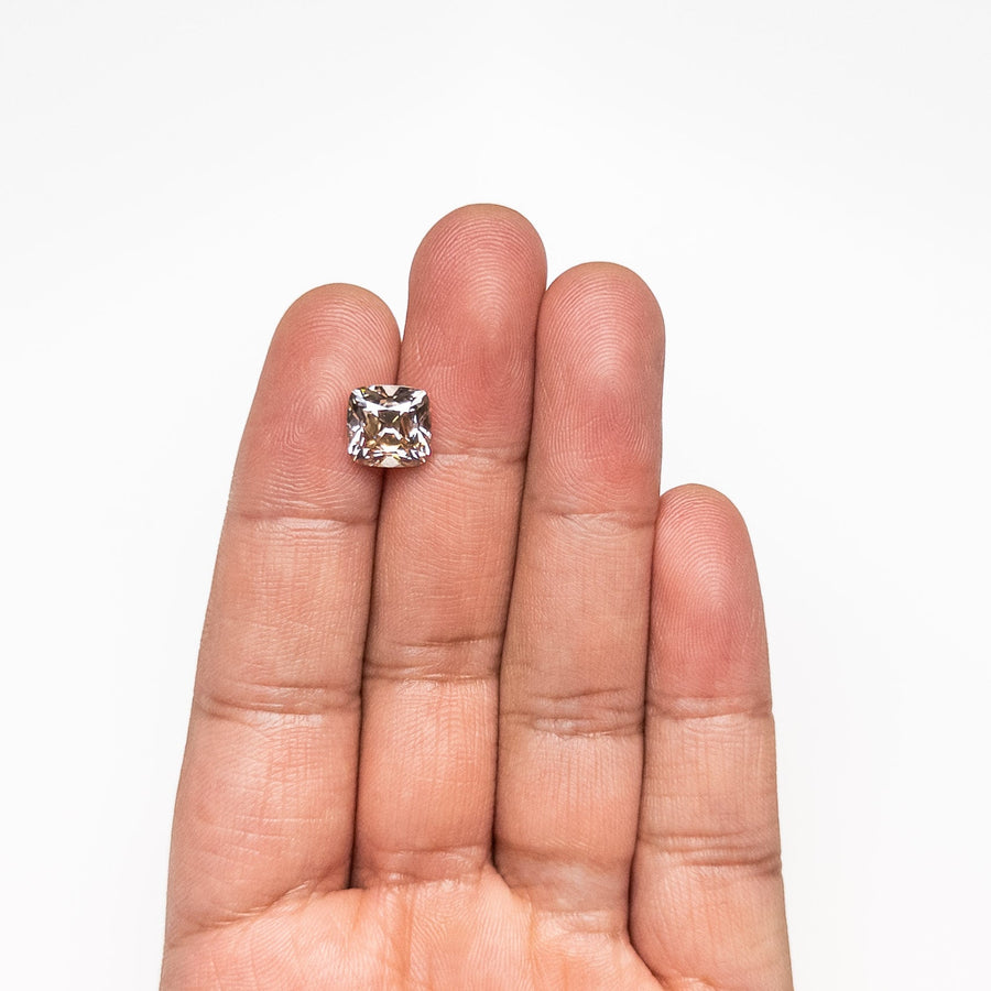 The 4.05ct 9.16x8.89x6.28mm VS2 C3 Modern Antique Old Mine Cut 🇨🇦 26807-01 by East London jeweller Rachel Boston | Discover our collections of unique and timeless engagement rings, wedding rings, and modern fine jewellery. - Rachel Boston Jewellery