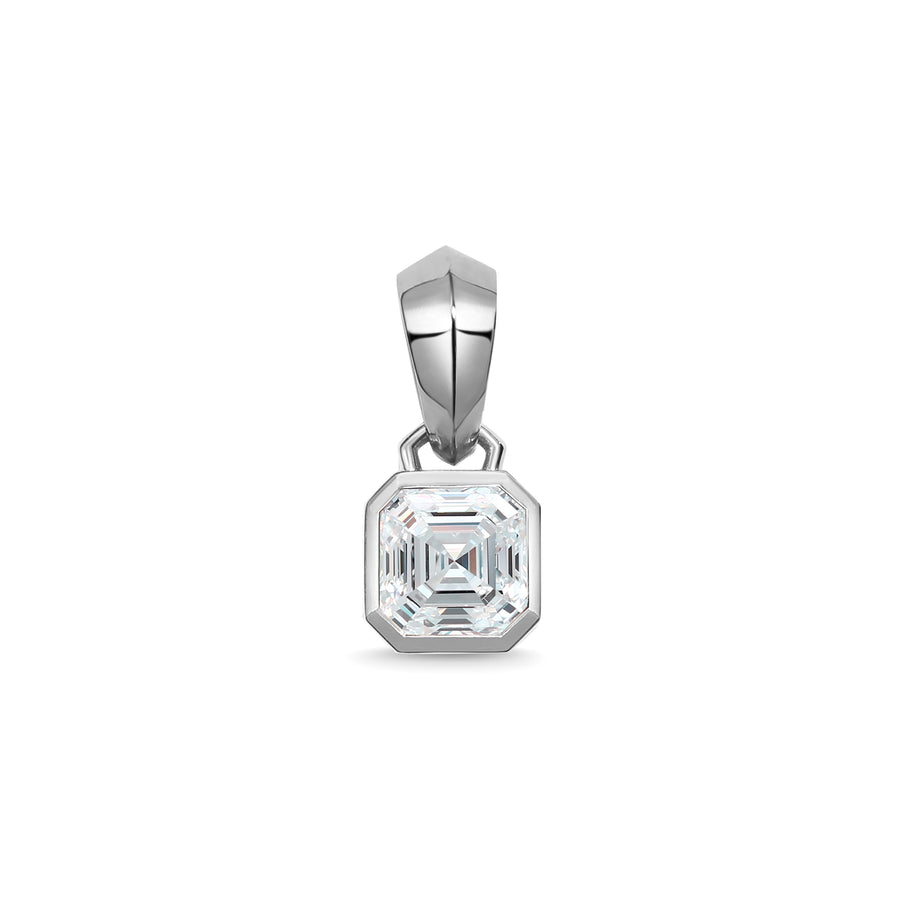 The Chunky Charm Pendant - Asscher Cut by East London jeweller Rachel Boston | Discover our collections of unique and timeless engagement rings, wedding rings, and modern fine jewellery. - Rachel Boston Jewellery