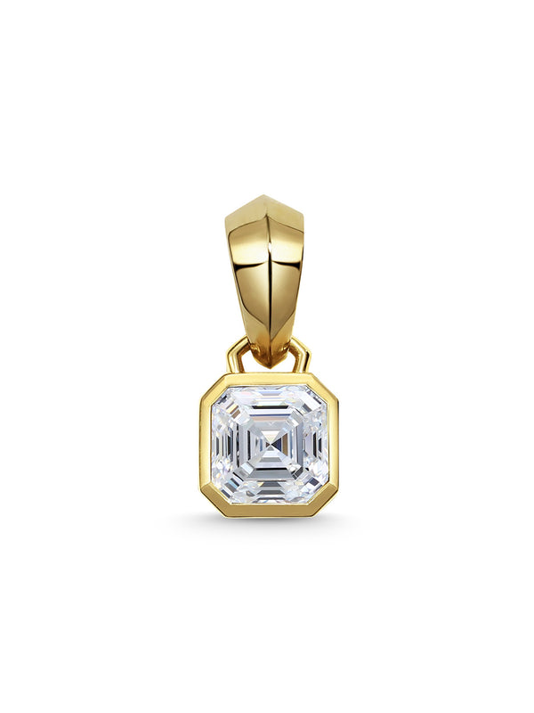 The Chunky Charm Pendant - Asscher Cut by East London jeweller Rachel Boston | Discover our collections of unique and timeless engagement rings, wedding rings, and modern fine jewellery.