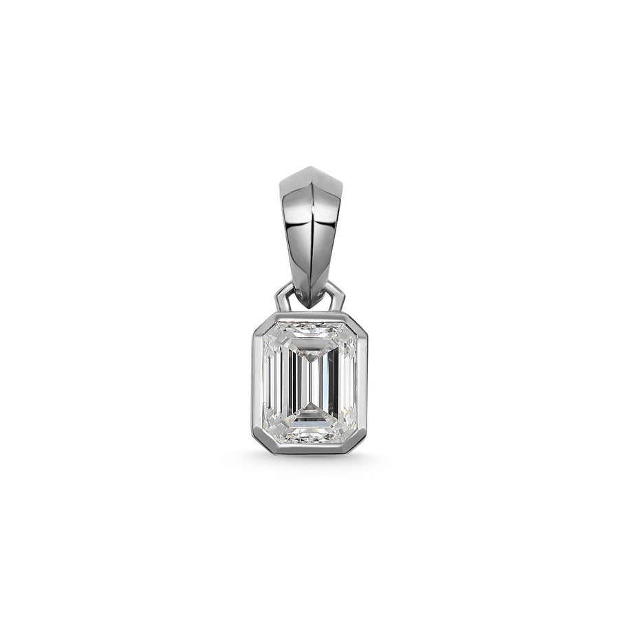 The Chunky Charm Pendant - Emerald Cut by East London jeweller Rachel Boston | Discover our collections of unique and timeless engagement rings, wedding rings, and modern fine jewellery. - Rachel Boston Jewellery