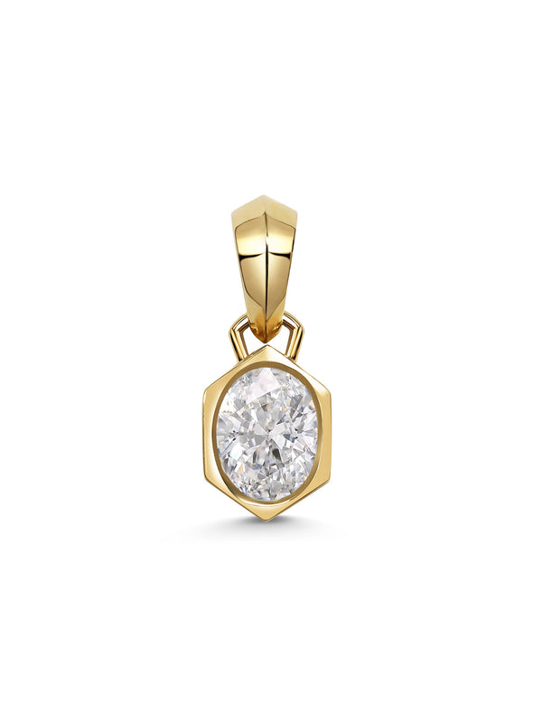 The Chunky Charm Pendant - Oval Cut by East London jeweller Rachel Boston | Discover our collections of unique and timeless engagement rings, wedding rings, and modern fine jewellery.