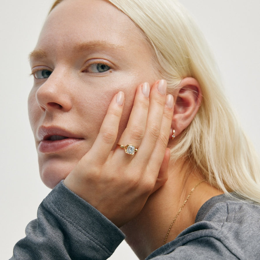 The X - OLWEN Ring by East London jeweller Rachel Boston | Discover our collections of unique and timeless engagement rings, wedding rings, and modern fine jewellery. - Rachel Boston Jewellery