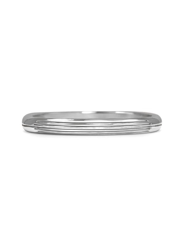 The Stream Engraved D Shaped Band - 2mm by East London jeweller Rachel Boston | Discover our collections of unique and timeless engagement rings, wedding rings, and modern fine jewellery.