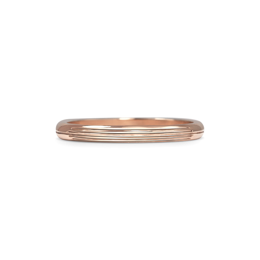 The Stream Engraved D Shaped Band - 2mm by East London jeweller Rachel Boston | Discover our collections of unique and timeless engagement rings, wedding rings, and modern fine jewellery. - Rachel Boston Jewellery