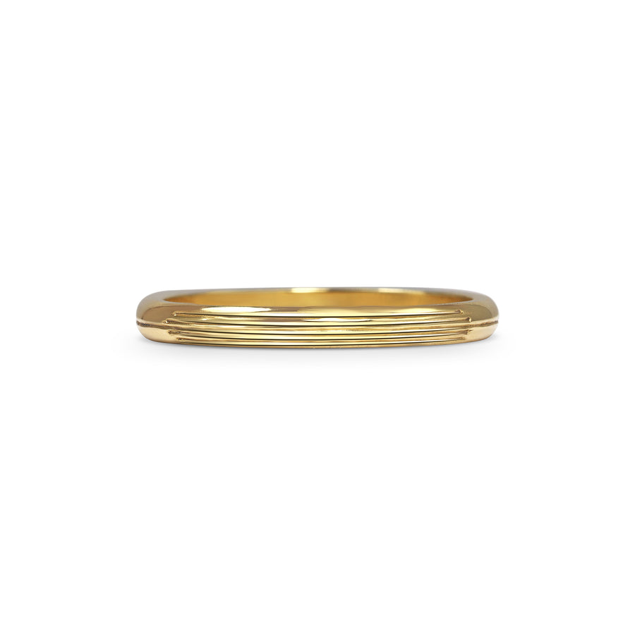 The Stream Engraved D Shaped Band - 2mm by East London jeweller Rachel Boston | Discover our collections of unique and timeless engagement rings, wedding rings, and modern fine jewellery. - Rachel Boston Jewellery