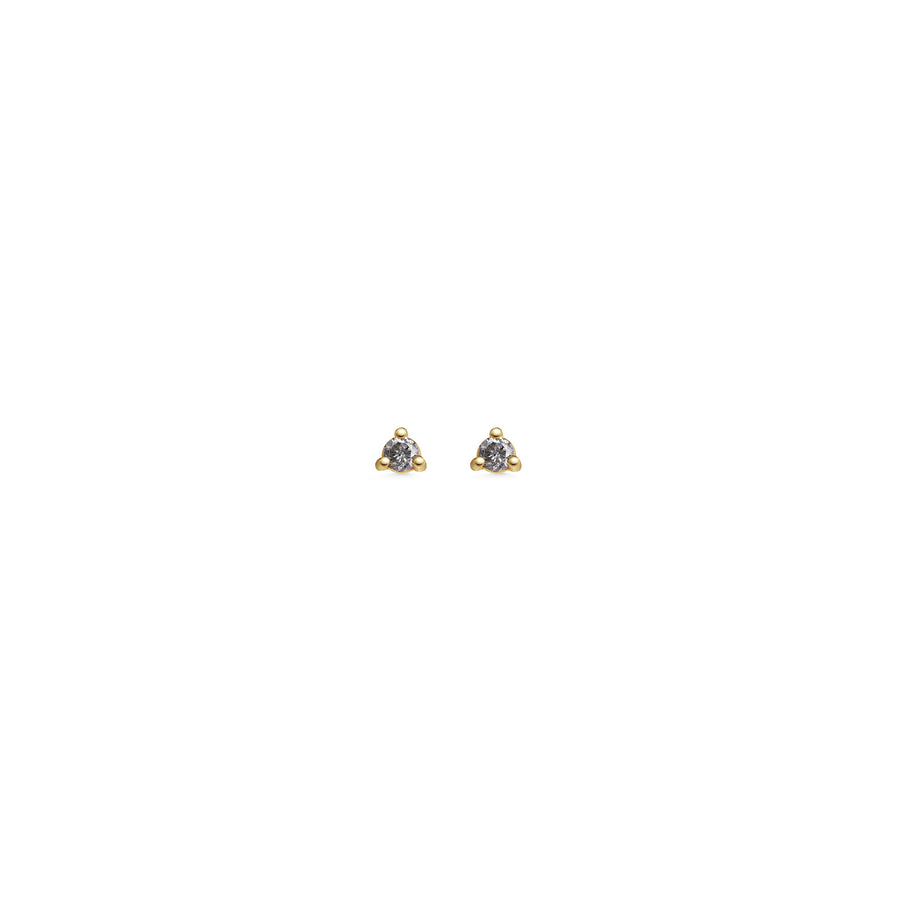 The 2mm Round Grey Diamond Stud Earrings by East London jeweller Rachel Boston | Discover our collections of unique and timeless engagement rings, wedding rings, and modern fine jewellery. - Rachel Boston Jewellery