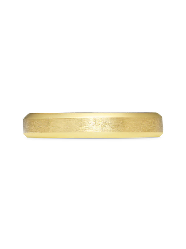 The Chamfered Edge Wedding Band - Matte - 3.7mm by East London jeweller Rachel Boston | Discover our collections of unique and timeless engagement rings, wedding rings, and modern fine jewellery.