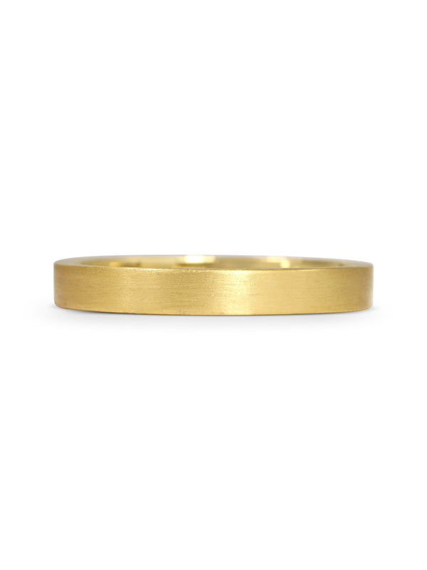The Matte Finish Flat Wedding Band - 3mm by East London jeweller Rachel Boston | Discover our collections of unique and timeless engagement rings, wedding rings, and modern fine jewellery.