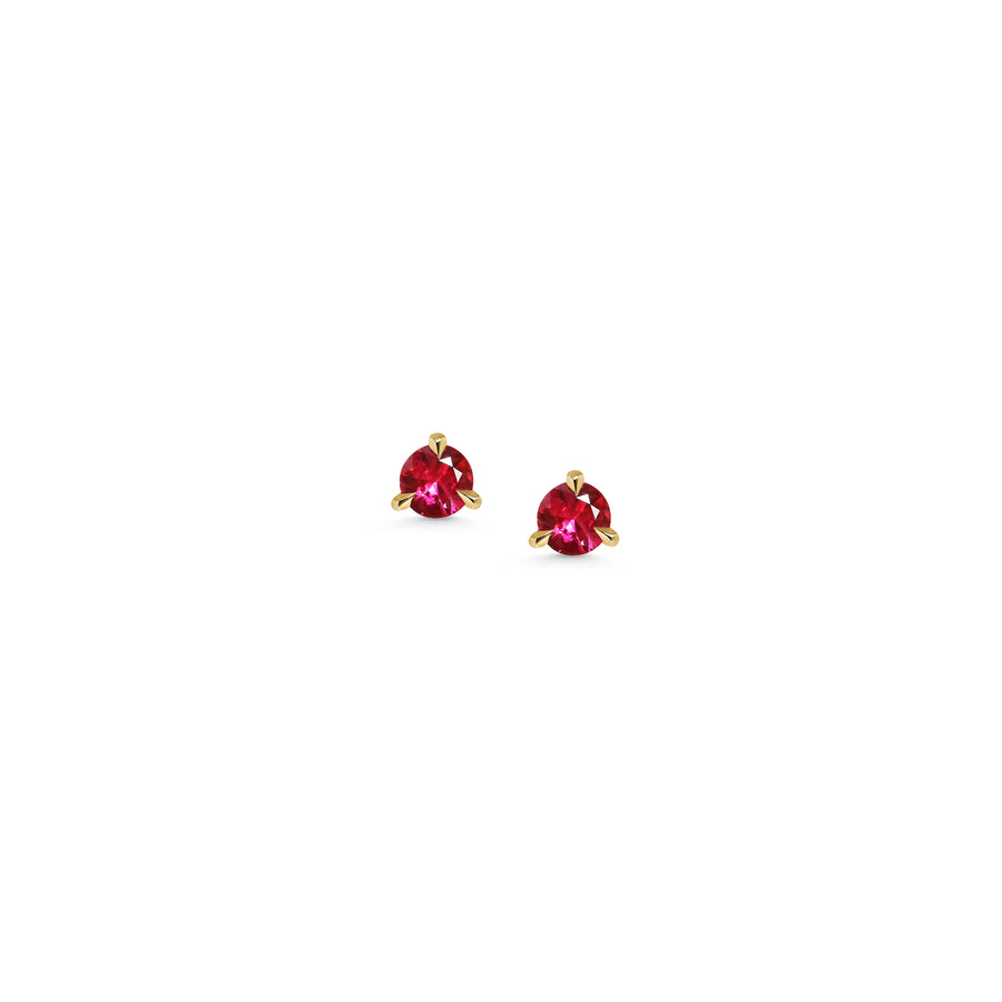 The 3mm Round Ruby Stud Earrings by East London jeweller Rachel Boston | Discover our collections of unique and timeless engagement rings, wedding rings, and modern fine jewellery. - Rachel Boston Jewellery