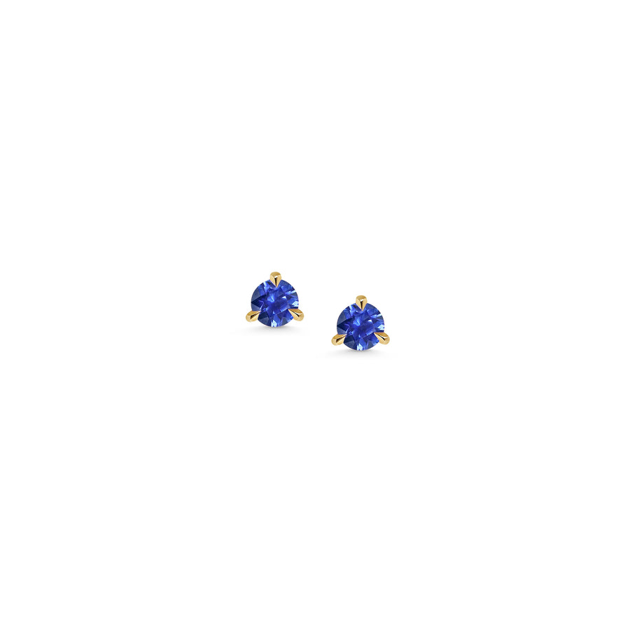 The 3mm Round Sapphire Stud Earrings by East London jeweller Rachel Boston | Discover our collections of unique and timeless engagement rings, wedding rings, and modern fine jewellery. - Rachel Boston Jewellery