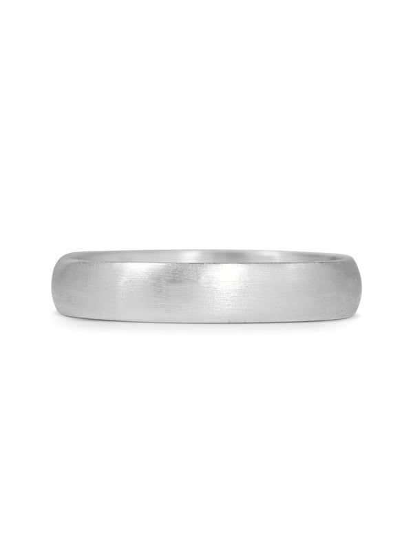 The Matte Finish D Shape Wedding Band - 4mm by East London jeweller Rachel Boston | Discover our collections of unique and timeless engagement rings, wedding rings, and modern fine jewellery.
