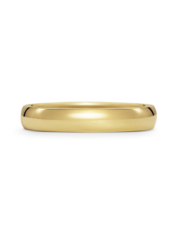 The Polished D Shape Wedding Band - 4mm by East London jeweller Rachel Boston | Discover our collections of unique and timeless engagement rings, wedding rings, and modern fine jewellery.