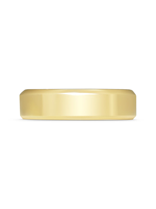 The Chamfered Edge Wedding Band - Polished - 5.7mm by East London jeweller Rachel Boston | Discover our collections of unique and timeless engagement rings, wedding rings, and modern fine jewellery.