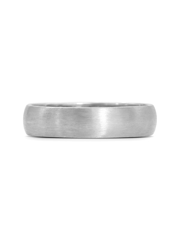 The Matte Finish D Shape Wedding Band - 5mm by East London jeweller Rachel Boston | Discover our collections of unique and timeless engagement rings, wedding rings, and modern fine jewellery.