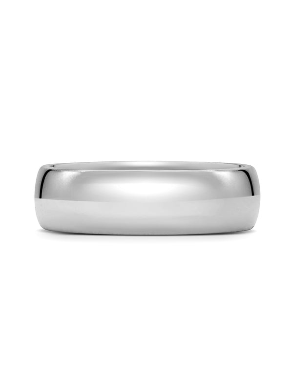 The Polished D Shape Wedding Band - 6mm by East London jeweller Rachel Boston | Discover our collections of unique and timeless engagement rings, wedding rings, and modern fine jewellery.
