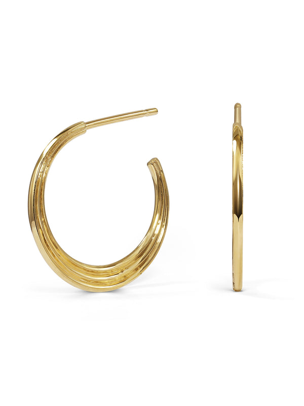 The Adversus Hoop Earrings by East London jeweller Rachel Boston | Discover our collections of unique and timeless engagement rings, wedding rings, and modern fine jewellery.