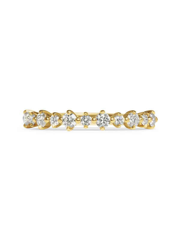 The Alternating Round Diamond Wedding Ring by East London jeweller Rachel Boston | Discover our collections of unique and timeless engagement rings, wedding rings, and modern fine jewellery.