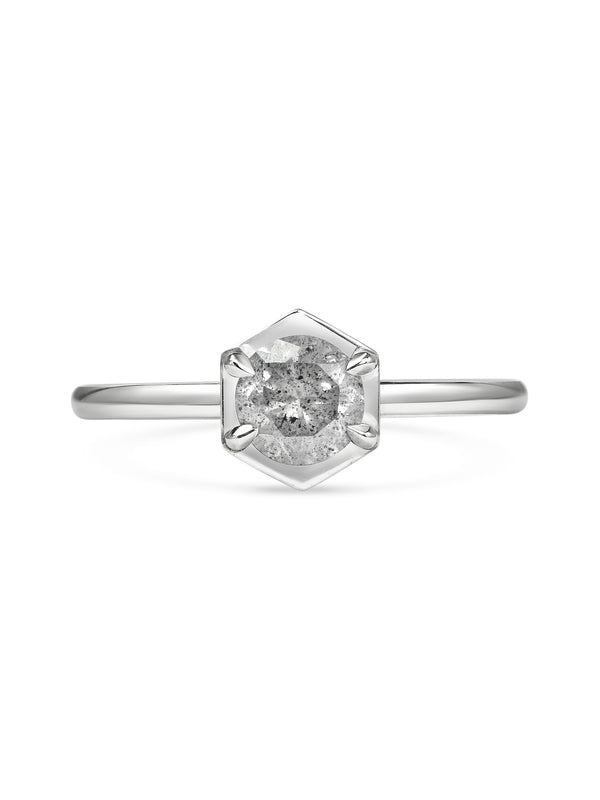 The Aquila Ring - Light Grey by East London jeweller Rachel Boston | Discover our collections of unique and timeless engagement rings, wedding rings, and modern fine jewellery.