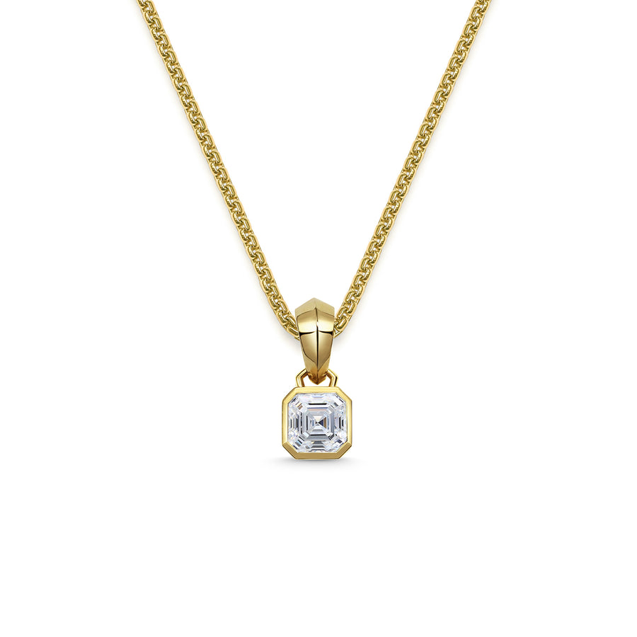 The Chunky Charm Pendant - Asscher Cut by East London jeweller Rachel Boston | Discover our collections of unique and timeless engagement rings, wedding rings, and modern fine jewellery. - Rachel Boston Jewellery