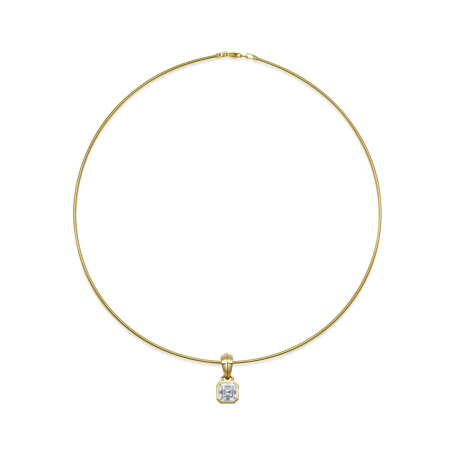 The Chunky Charm Pendant - Asscher Cut by East London jeweller Rachel Boston | Discover our collections of unique and timeless engagement rings, wedding rings, and modern fine jewellery. - Rachel Boston Jewellery