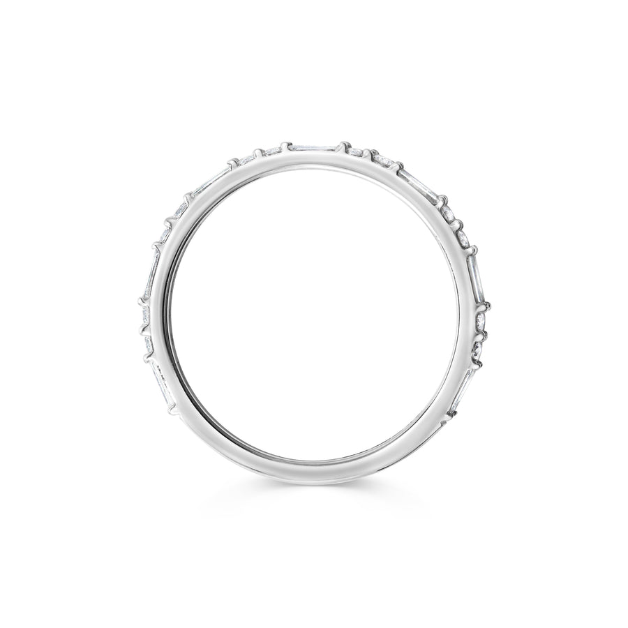 The Baguette & Round Diamond Wedding Band by East London jeweller Rachel Boston | Discover our collections of unique and timeless engagement rings, wedding rings, and modern fine jewellery. - Rachel Boston Jewellery