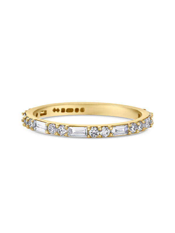 The Baguette & Round Diamond Wedding Band by East London jeweller Rachel Boston | Discover our collections of unique and timeless engagement rings, wedding rings, and modern fine jewellery.