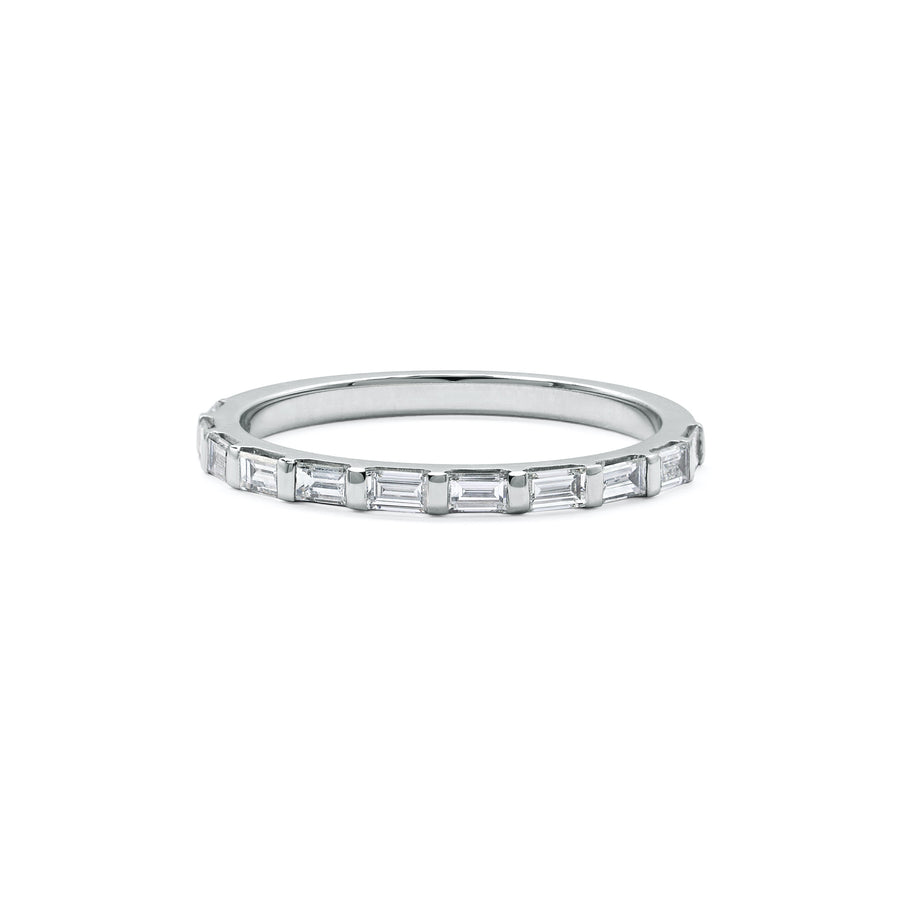 The Bar Baguette Diamond Wedding Band by East London jeweller Rachel Boston | Discover our collections of unique and timeless engagement rings, wedding rings, and modern fine jewellery. - Rachel Boston Jewellery