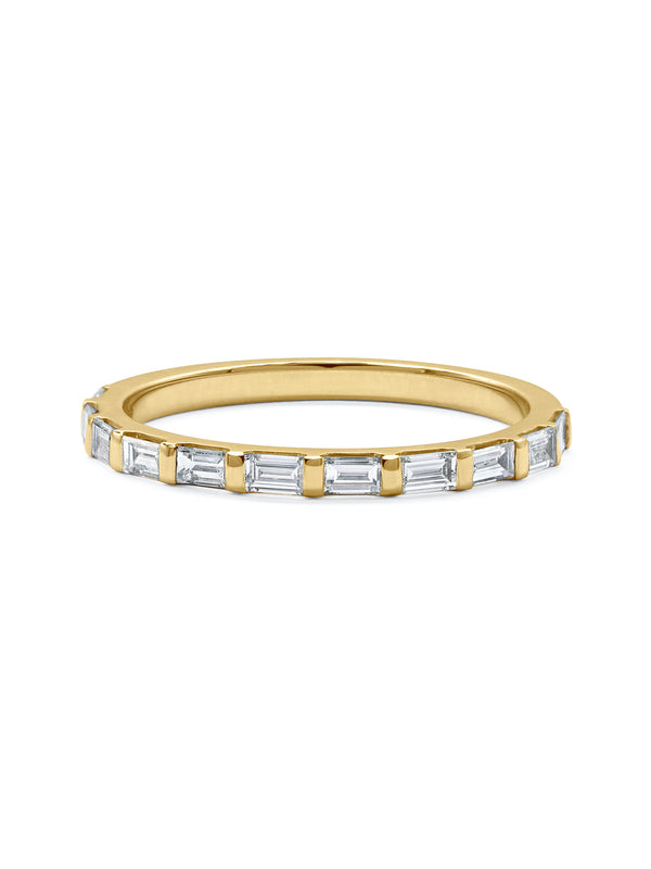 The Bar Baguette Diamond Wedding Band by East London jeweller Rachel Boston | Discover our collections of unique and timeless engagement rings, wedding rings, and modern fine jewellery.