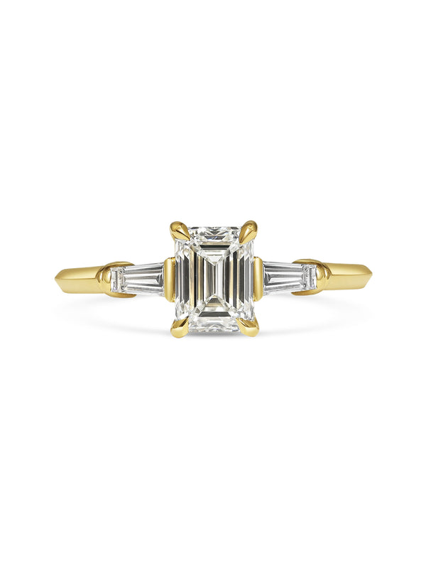 The Bette Ring - Emerald Cut by East London jeweller Rachel Boston | Discover our collections of unique and timeless engagement rings, wedding rings, and modern fine jewellery.
