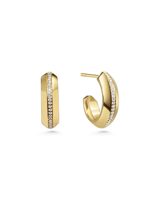 The Bombe Diamond Earrings by East London jeweller Rachel Boston | Discover our collections of unique and timeless engagement rings, wedding rings, and modern fine jewellery.