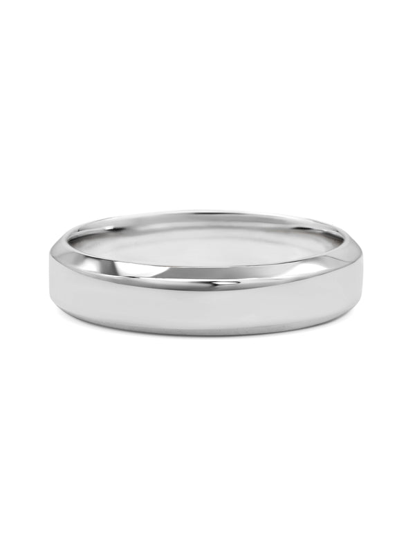 The Chamfered Edge Wedding Band - Polished - 4.7mm by East London jeweller Rachel Boston | Discover our collections of unique and timeless engagement rings, wedding rings, and modern fine jewellery.