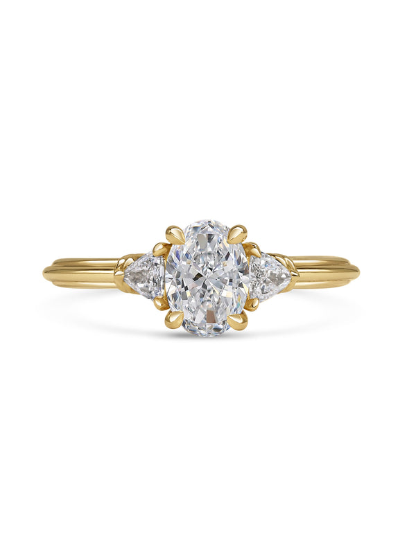 The Clara Ring - Oval Cut by East London jeweller Rachel Boston | Discover our collections of unique and timeless engagement rings, wedding rings, and modern fine jewellery.