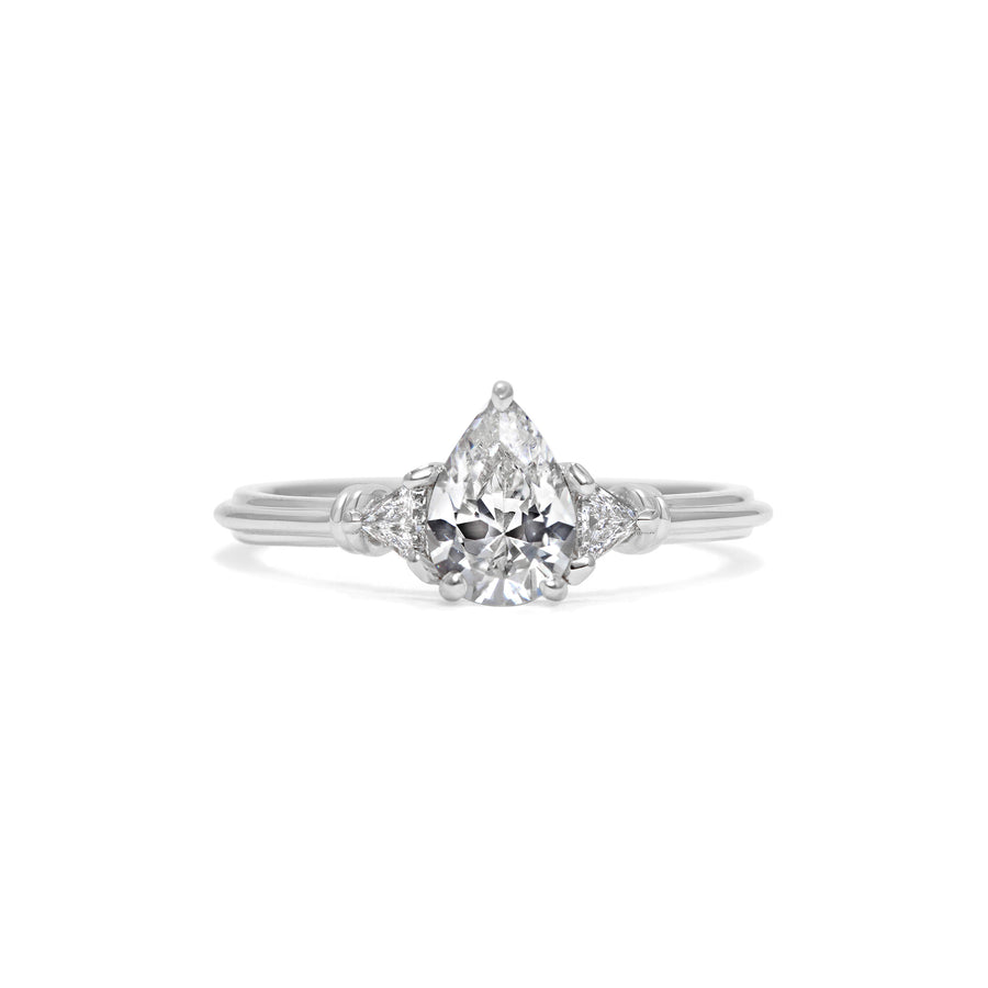 The Clara Ring - Pear Cut by East London jeweller Rachel Boston | Discover our collections of unique and timeless engagement rings, wedding rings, and modern fine jewellery. - Rachel Boston Jewellery