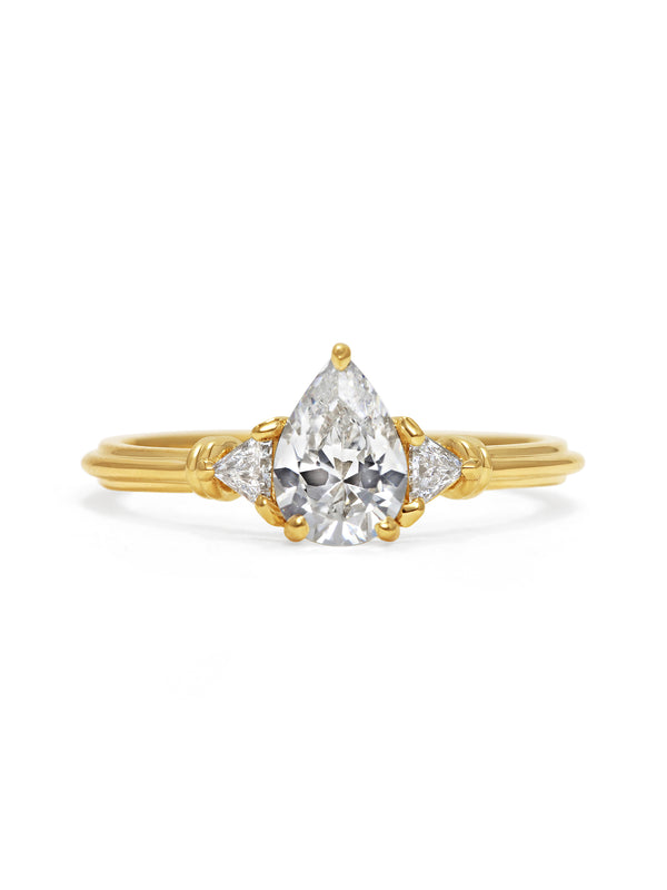The Clara Ring - Pear Cut by East London jeweller Rachel Boston | Discover our collections of unique and timeless engagement rings, wedding rings, and modern fine jewellery.