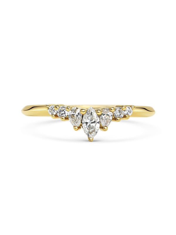 The Comet Arund Wedding Band by East London jeweller Rachel Boston | Discover our collections of unique and timeless engagement rings, wedding rings, and modern fine jewellery.