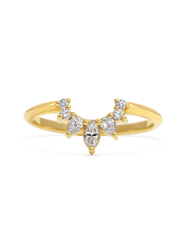 The Comet Kohoutek Wedding Band by East London jeweller Rachel Boston | Discover our collections of unique and timeless engagement rings, wedding rings, and modern fine jewellery.