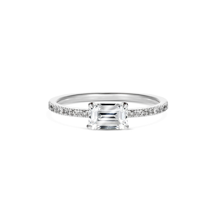 The Contra Emerald Ring by East London jeweller Rachel Boston | Discover our collections of unique and timeless engagement rings, wedding rings, and modern fine jewellery. - Rachel Boston Jewellery