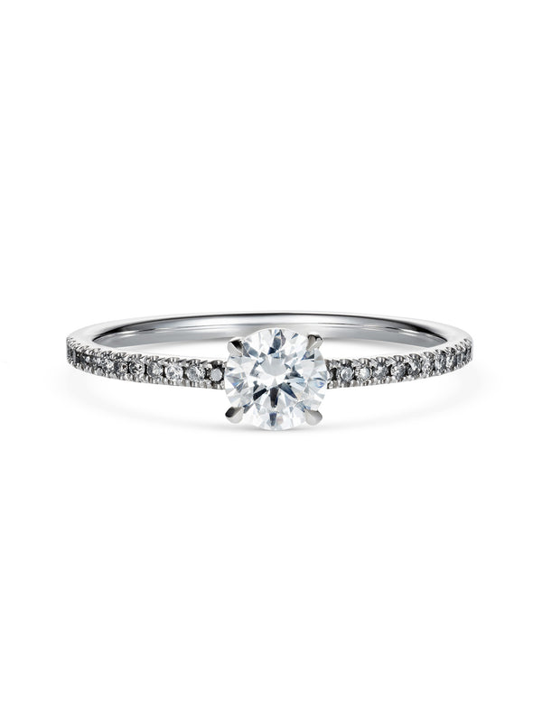 The Contra Round Ring by East London jeweller Rachel Boston | Discover our collections of unique and timeless engagement rings, wedding rings, and modern fine jewellery.