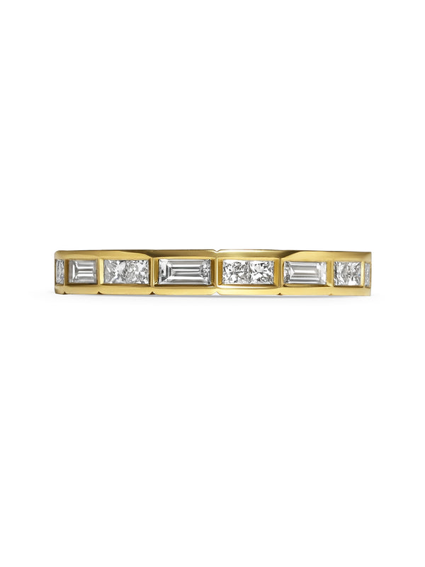 The Coved Mix Diamond Band by East London jeweller Rachel Boston | Discover our collections of unique and timeless engagement rings, wedding rings, and modern fine jewellery.