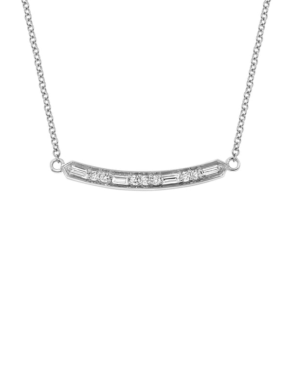 The Deco Bar Necklace by East London jeweller Rachel Boston | Discover our collections of unique and timeless engagement rings, wedding rings, and modern fine jewellery.