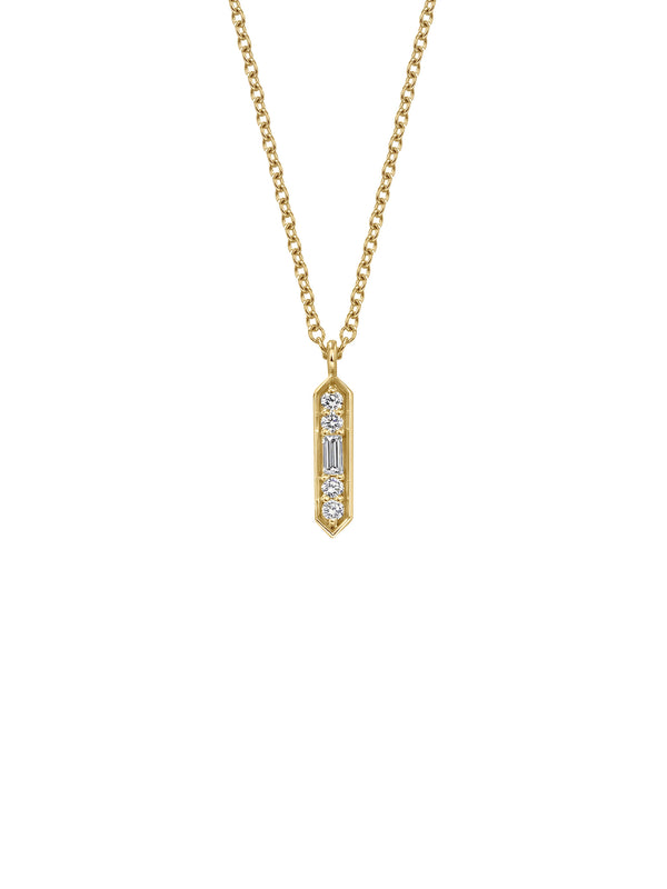 The Deco Pendant Necklace by East London jeweller Rachel Boston | Discover our collections of unique and timeless engagement rings, wedding rings, and modern fine jewellery.