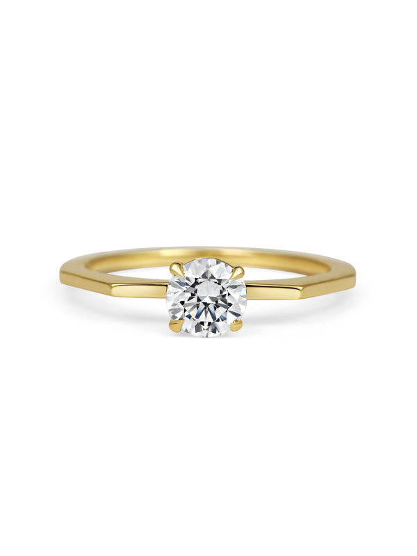 The Deco Round Ring by East London jeweller Rachel Boston | Discover our collections of unique and timeless engagement rings, wedding rings, and modern fine jewellery.