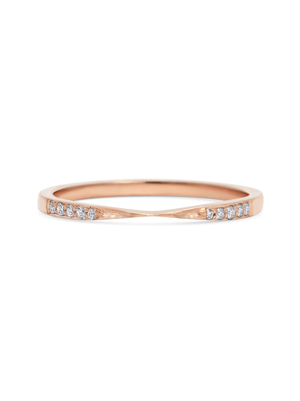 The Diamond Union Band by East London jeweller Rachel Boston | Discover our collections of unique and timeless engagement rings, wedding rings, and modern fine jewellery.