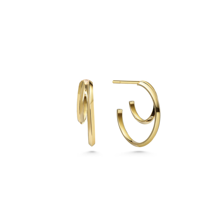 The Double Hoop Earrings by East London jeweller Rachel Boston | Discover our collections of unique and timeless engagement rings, wedding rings, and modern fine jewellery. - Rachel Boston Jewellery