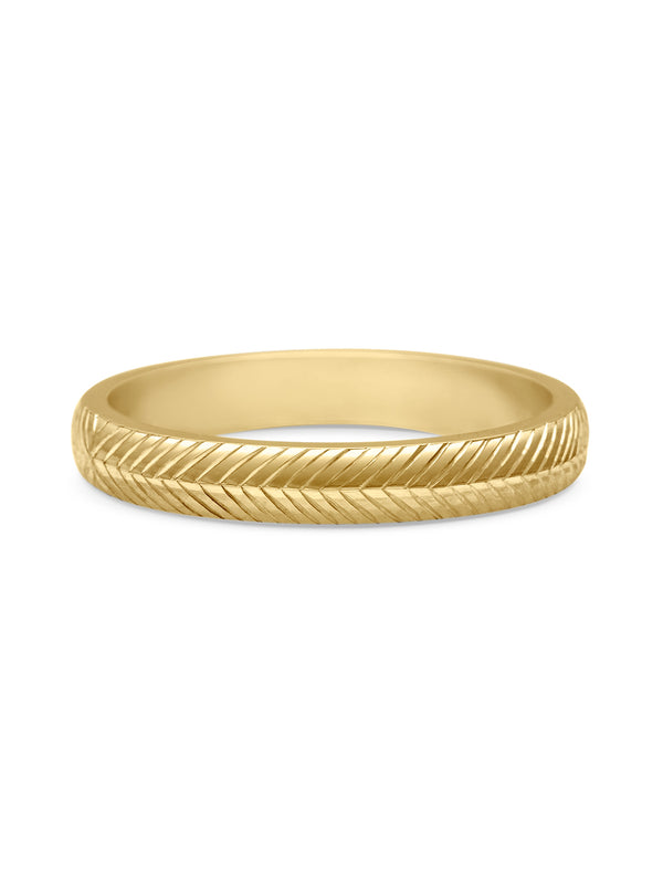 The Engraved Chevron Band - 3mm by East London jeweller Rachel Boston | Discover our collections of unique and timeless engagement rings, wedding rings, and modern fine jewellery.