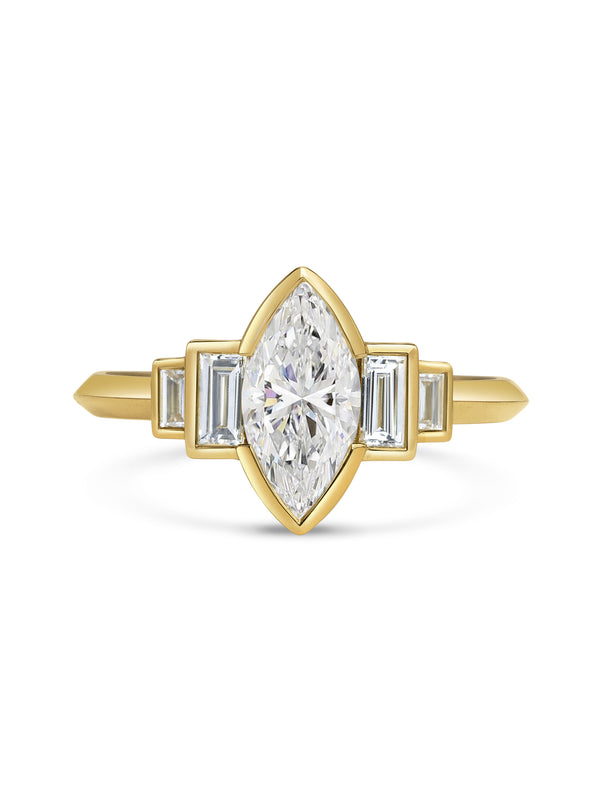 The Esme Ring by East London jeweller Rachel Boston | Discover our collections of unique and timeless engagement rings, wedding rings, and modern fine jewellery.